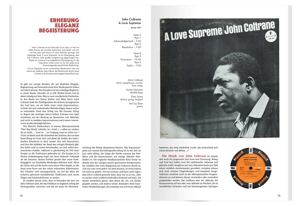 Vinylrausch Artikel John Coltrane »A Love Supreme« – Zwei Beispielseiten