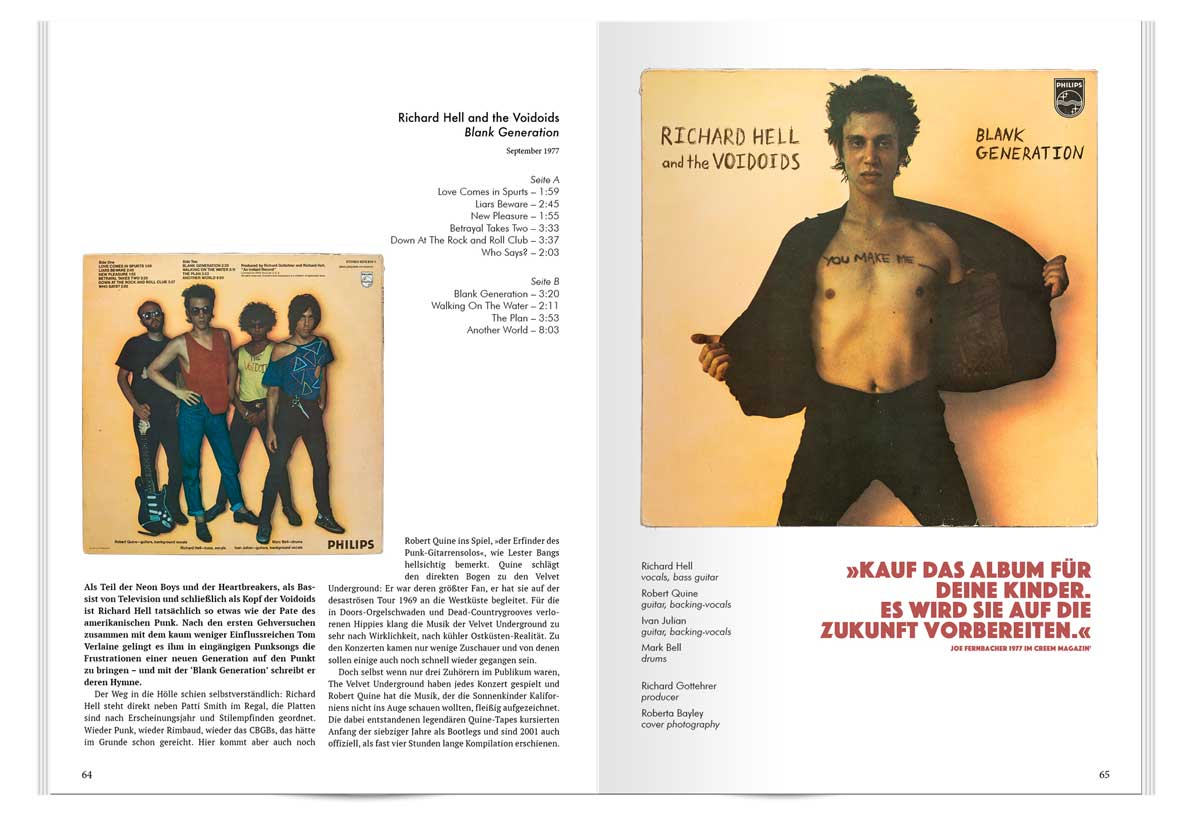 Vinylrausch Artikel 'Blank Generation' – Zwei Beispielseiten
