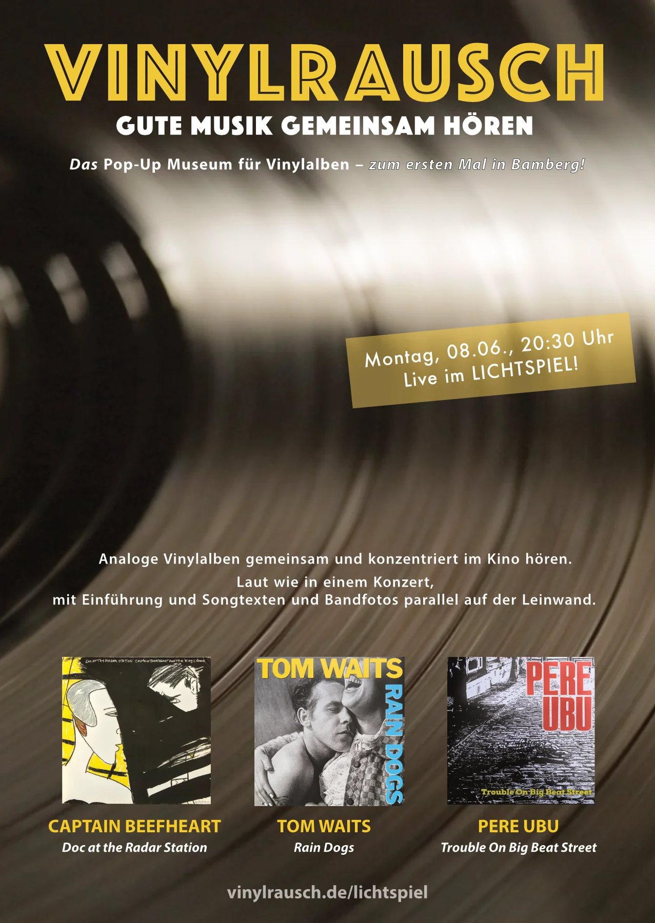Plakat erster Vinylrausch im Lichtspiel Kino in Bamberg