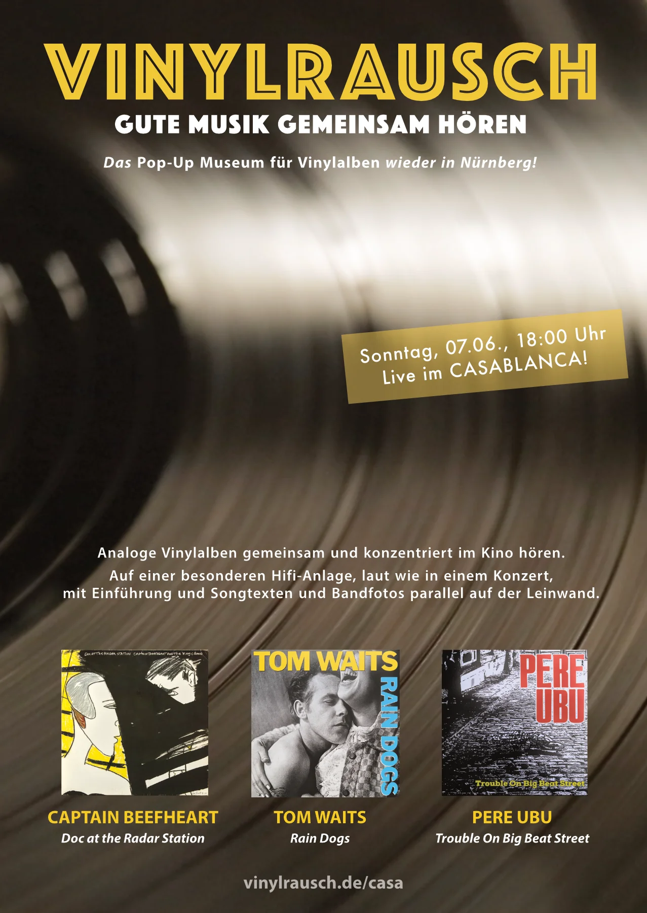 Plakat für den Vinylrausch 6 im Casa in Nürnberg